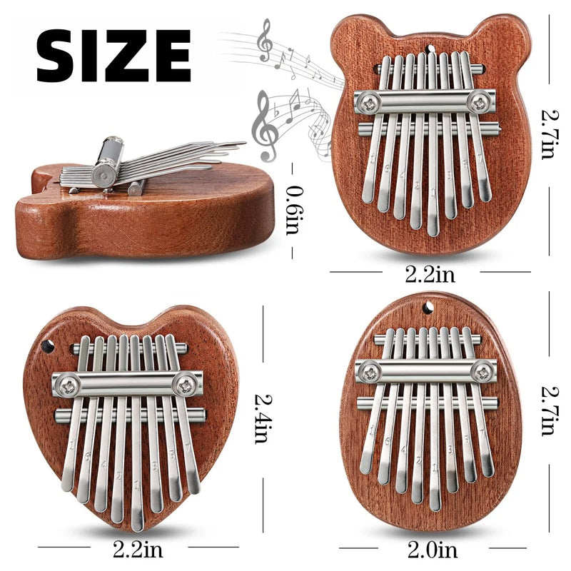 Mini Kalimba Miwayer – 8 Tasti in Legno Massello Il pianoforte da pollice compatto, perfetto per iniziare a suonare ovunque