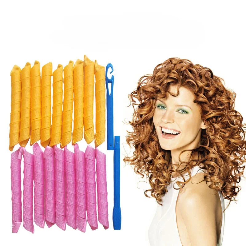 18 pz/set A Spirale Bigodini Senza Calore Non Danneggiante Onda Formers FAI DA TE Bigodini Capelli Bigodino Set di Strumenti Per Lo Styling Accessori Per Capelli