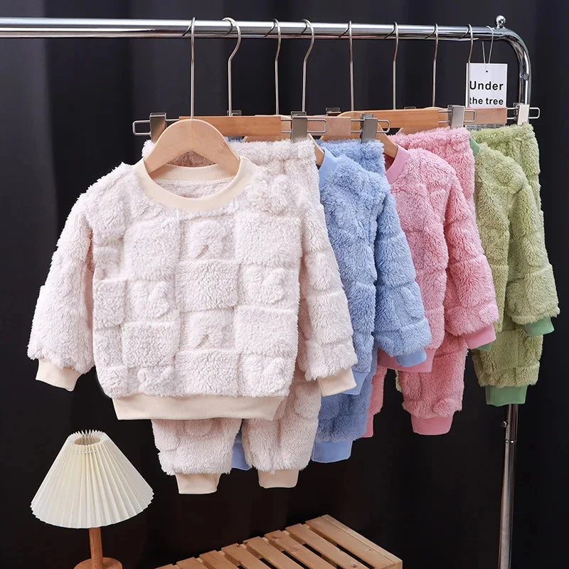 Pigiama Autunno Inverno per Bambini e Bambine Abbigliamento da Casa a Maniche Lunghe - immagine 5