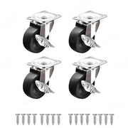 4 pz 1 1.25 1.5 2 Pollici Mobili Caster In Gomma Morbida Ruota - immagine 17