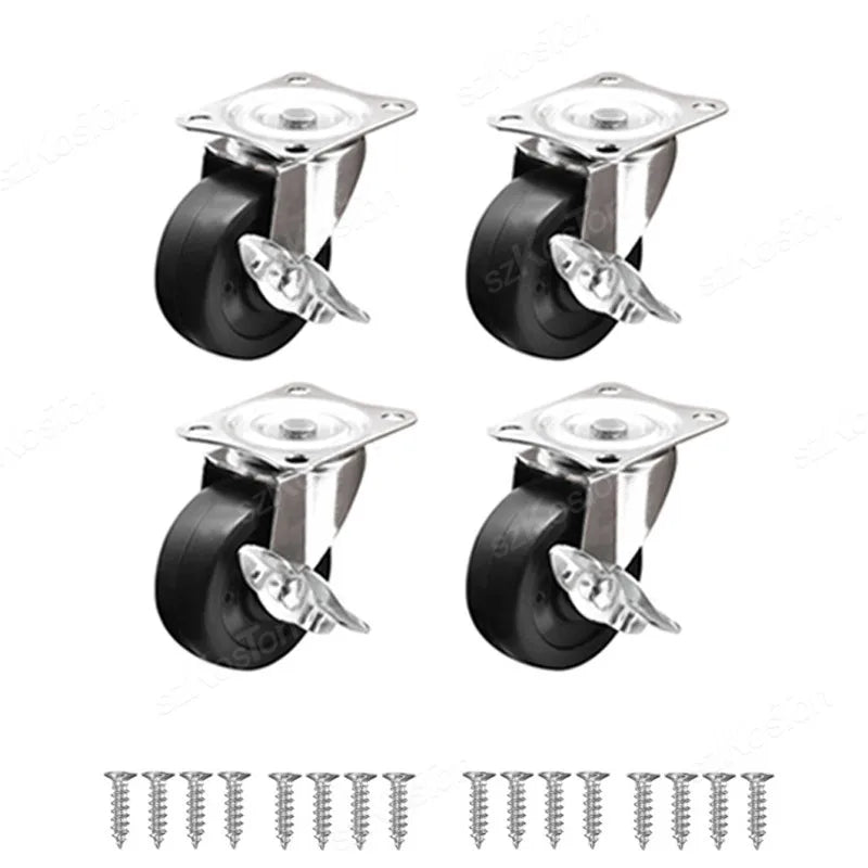 4 pz 1 1.25 1.5 2 Pollici Mobili Caster In Gomma Morbida Ruota - immagine 17