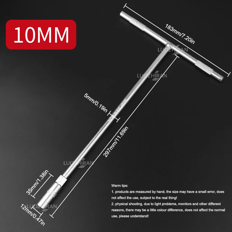 Chiave a Bussola con Impugnatura a T 6-19mm, Chiave Esagonale Estesa di Grado Industriale, Utensile Manuale a Forma di T per Riparazione Auto, Bici, Macchinari e Uso Domestico