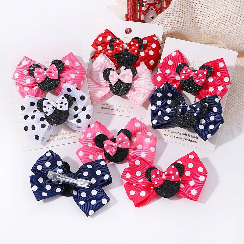 Fermagli per capelli bambina 2 pezzi con fiocco a pois, mollette cartoon adorabili, accessori capelli boutique per bambini - Campeda