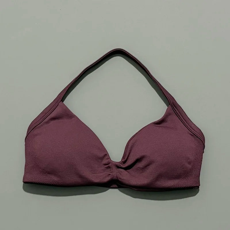 Reggiseno sportivo con spalline Intimo yoga Donna Palestra Top Corsa Esercizio senza - Espresso - immagine 35