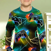 Abbigliamento per bambini Ragazzi Tshirt Manica lunga Cool Gamepad Modello Stampa - immagine 3