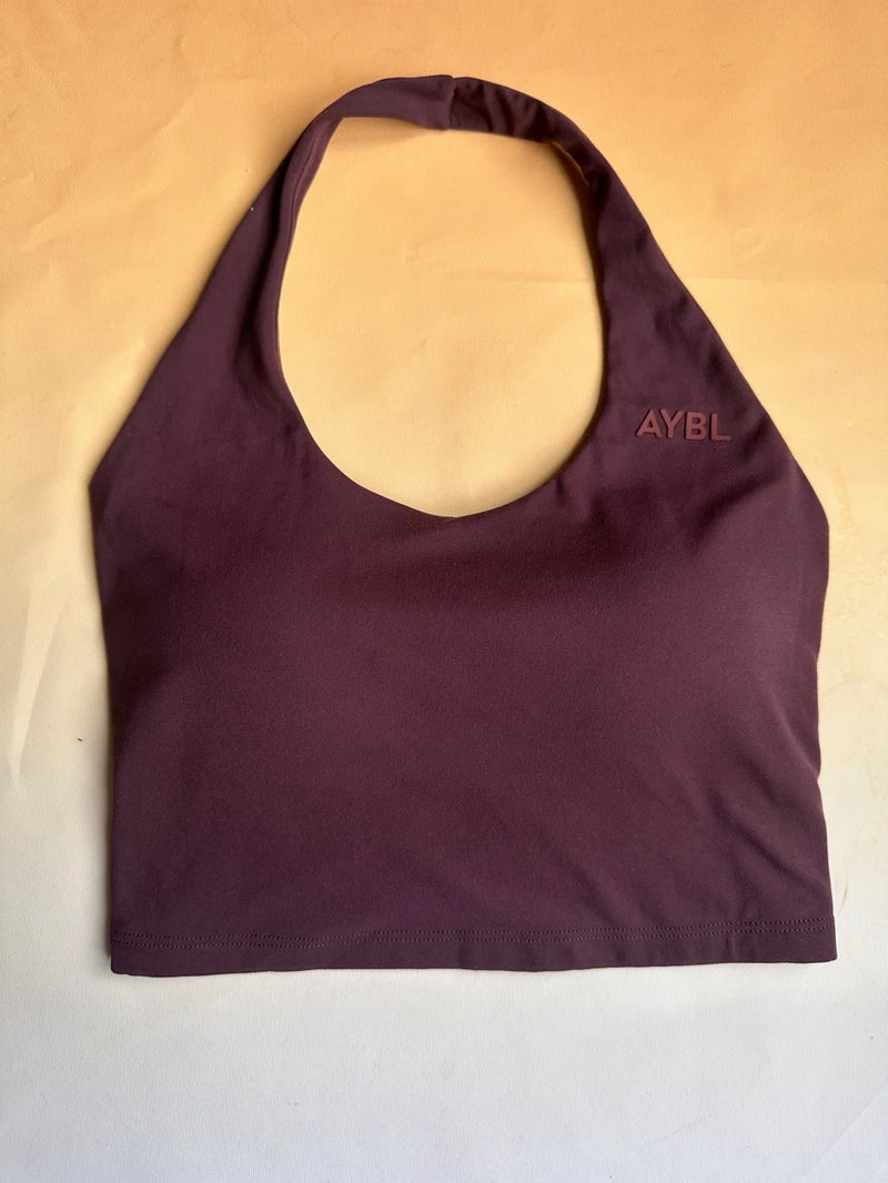 AYBL Top da yoga con scollo all'americana e pantaloncini da 2 pollici per fitness, palestra e allenamento Pilates — Tessuto delicato sulla pelle