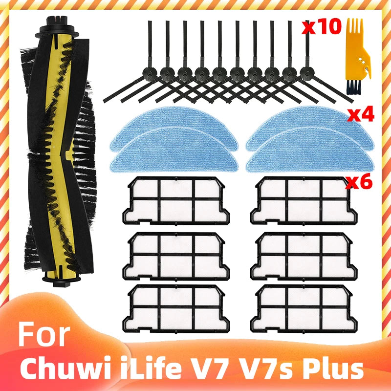 Spazzole laterali intere Filtro filtro Mop Panno per Chuwi iLife V7 / V7s Plus Robot Aspirapolvere Pezzo di ricambio