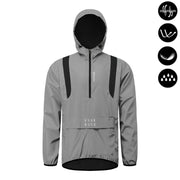 WOSAWE Giacca da ciclismo riflettente Autunno inverno a vento bicicletta moto morbida - Black Hooded EU S (ASIA M) - immagine