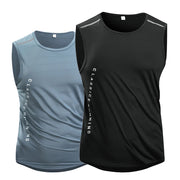 CHRLCK Gilet da corsa uomo Canotta palestra ad asciugatura rapida Fitness Camicia