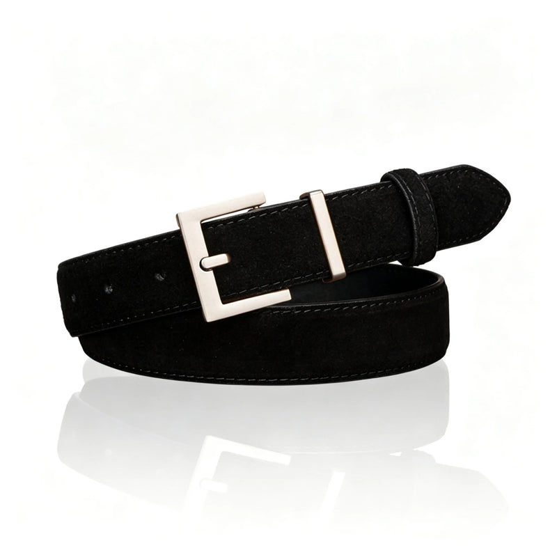 Cintura di Lusso in Pelle Vacchetta per Donne - black E - immagine 14