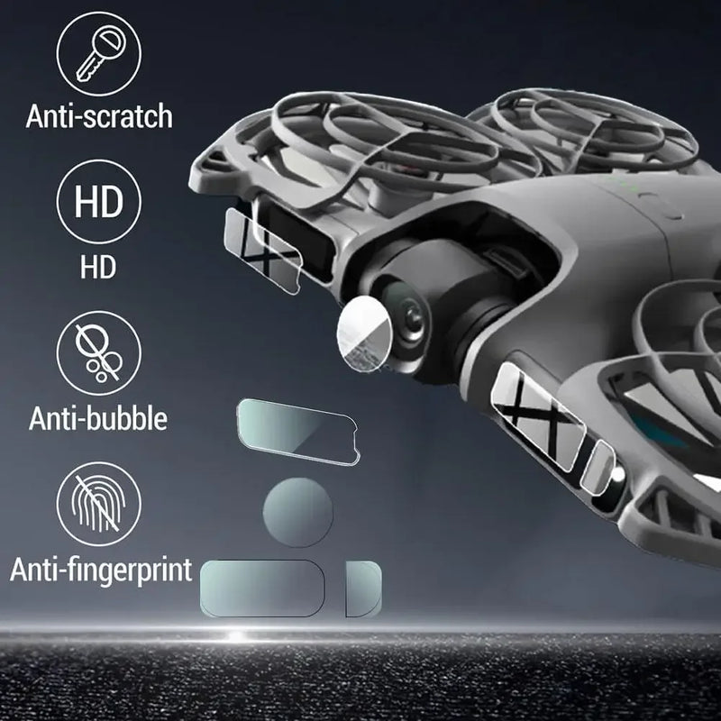 Per DJI Neo2 Pellicola protettiva per schermo con pellicola temperata per obiettivo Sensore antipolvere antigraffio e senza bolle, pellicola morbida per schermo