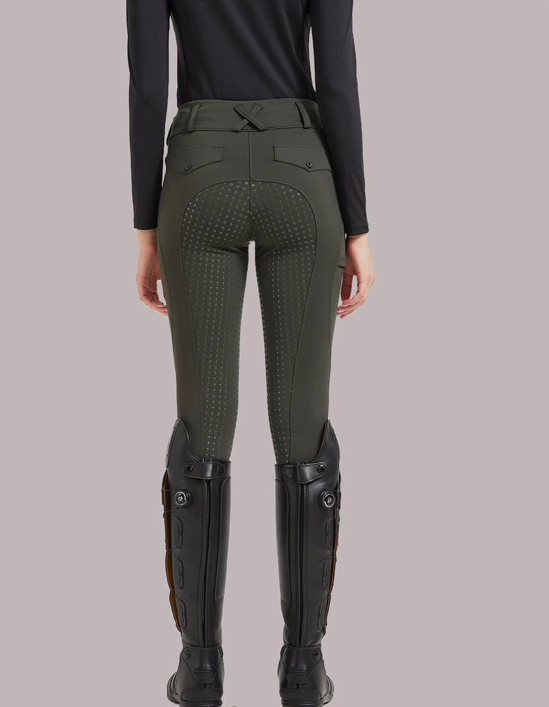Pantaloni da Equitazione Donna – Leggings Professionali Antiscivolo in Silicone Quick Dry