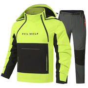 Completo Impermeabile per Moto Giacca e Pantaloni Antipioggia - Green black M - immagine 26