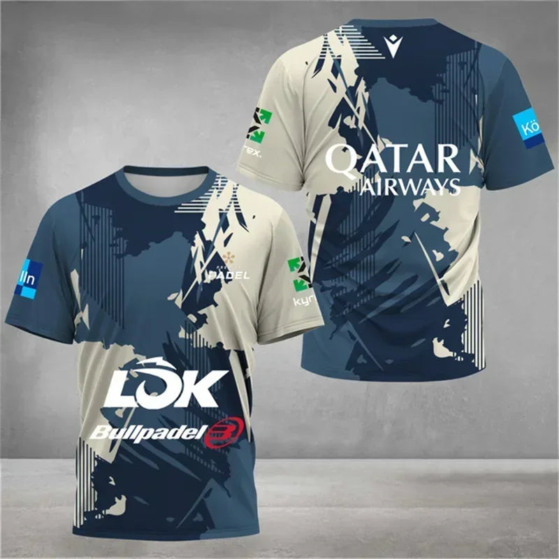 T-shirt da tennis a rapida asciugatura uomo abbigliamento estivo per padel - immagine 3