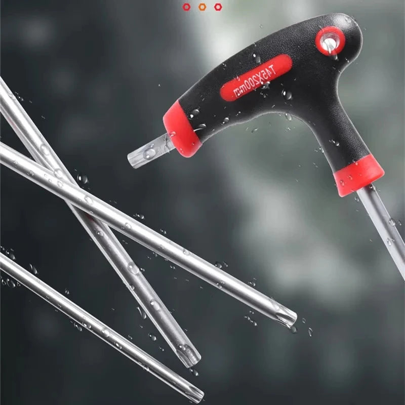 Set di strumenti per chiavi a brugola con chiave esagonale con impugnatura a T da 10 pezzi Set di chiavi torx con impugnatura a T a stella con comodo