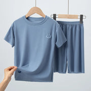 Pantaloncini a maniche corte sottili estivi per bambini da 2/4 pezzi Abito in - Blu 100 - immagine 15