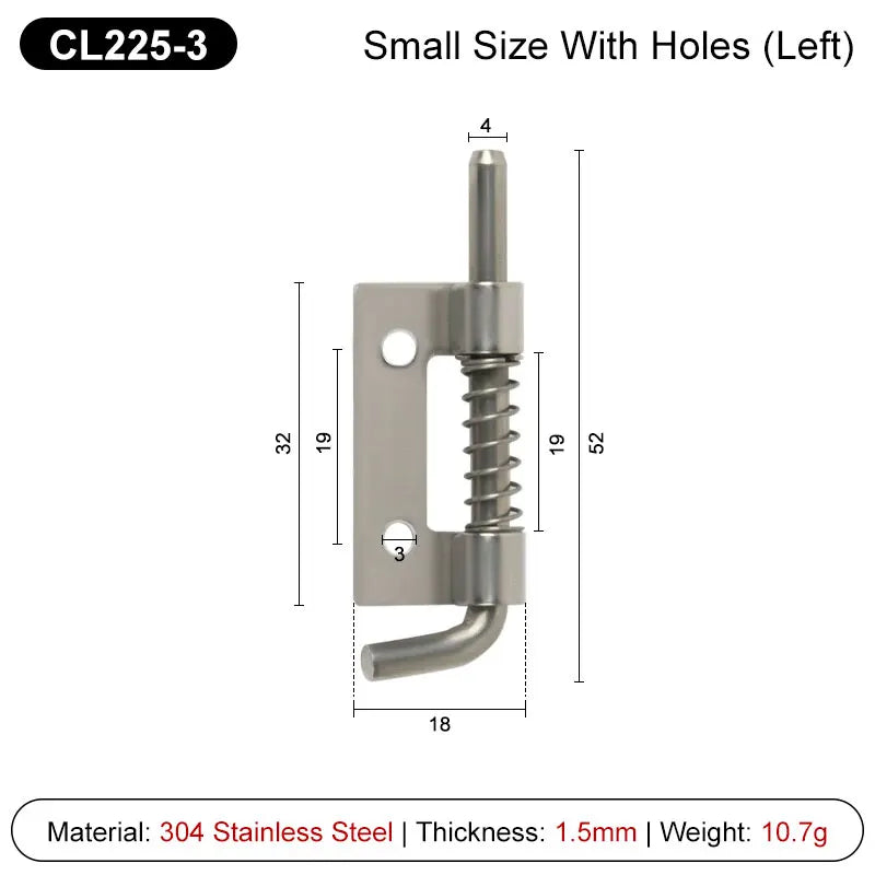 2 Pezzi CL225 Perno a Molla in Acciaio Inox 304 Argento - CL225-3-DK304-LEFT - immagine 19