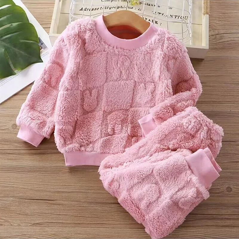 Pigiama Autunno Inverno per Bambini e Bambine Abbigliamento da Casa a Maniche Lunghe - immagine 2