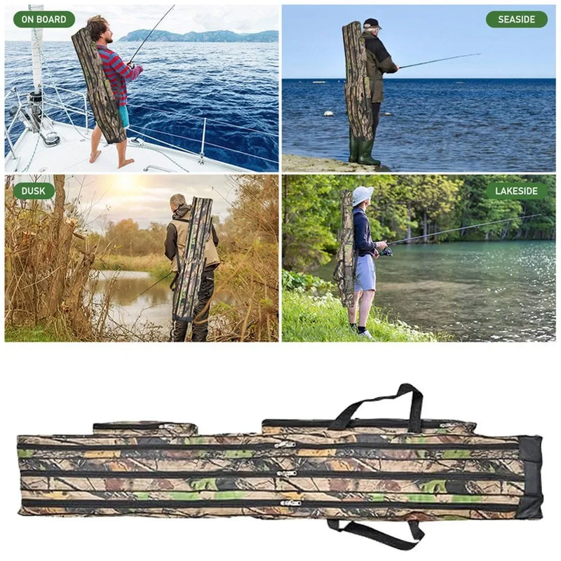 Borsa da pesca portatile mimetica per canne e mulinelli - immagine 4