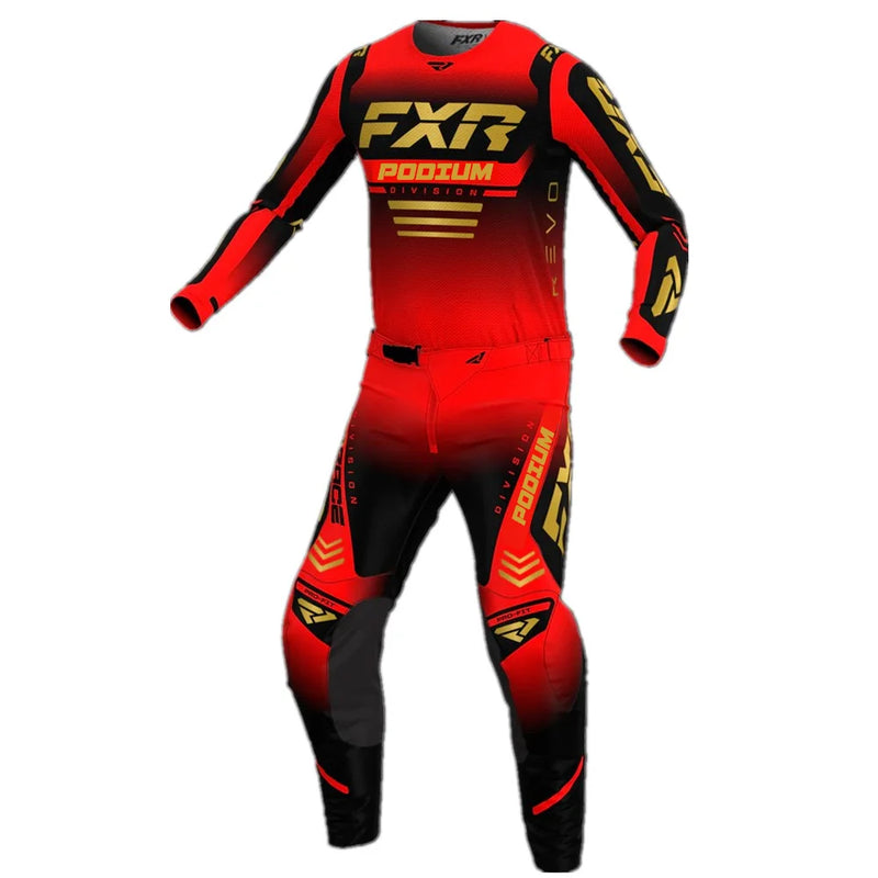 Kit Motocross FXR 2025 – Completo Maglia + Pantaloni Enduro MX, Set Abbigliamento Moto Off-Road Unisex - Campeda