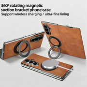 Custodia magnetica a libro in pelle PU liscia con protezione 360° Supporto ad - immagine 3