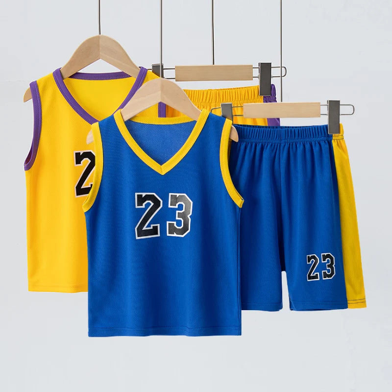 Tuta da basket estiva per BAMBINI Gilet sportivo ragazzi e ragazze Pantaloncini - immagine 3