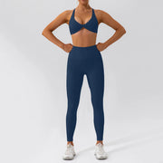 Completo fitness donna 2 pezzi hearuisavy – leggings push up vita alta e top maniche lunghe, traspirante quick dry - Campeda