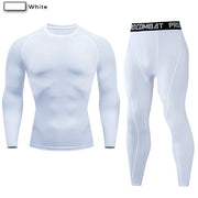 2 pezzi tuta sportiva a compressione da uomo allenamento elastico set yoga jogging - immagine 17