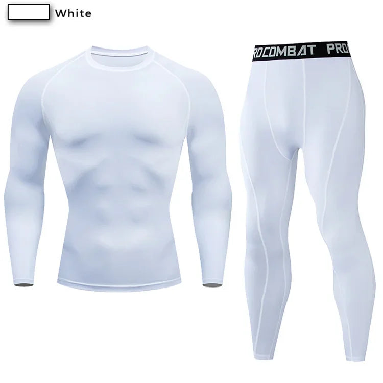 2 pezzi tuta sportiva a compressione da uomo allenamento elastico set yoga jogging - immagine 17