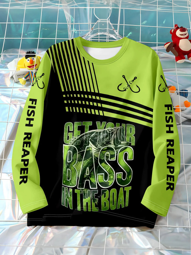 Magliette grafiche da pesca Abbigliamento per bambini Autunno Manica lunga Top - immagine 11