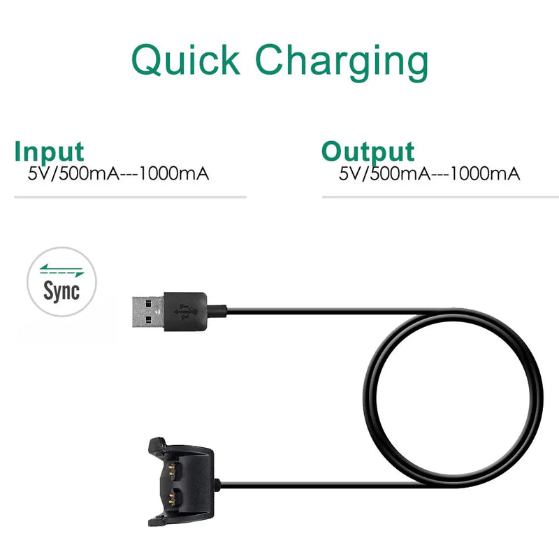 Caricabatterie USB per Garmin Vivosmart HR PLUS cavo di ricarica adattatori Wireless - immagine 2