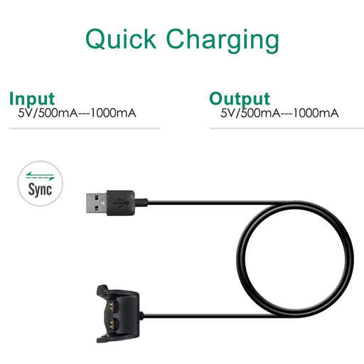 Caricabatterie USB per Garmin Vivosmart HR PLUS cavo di ricarica adattatori Wireless - immagine 2