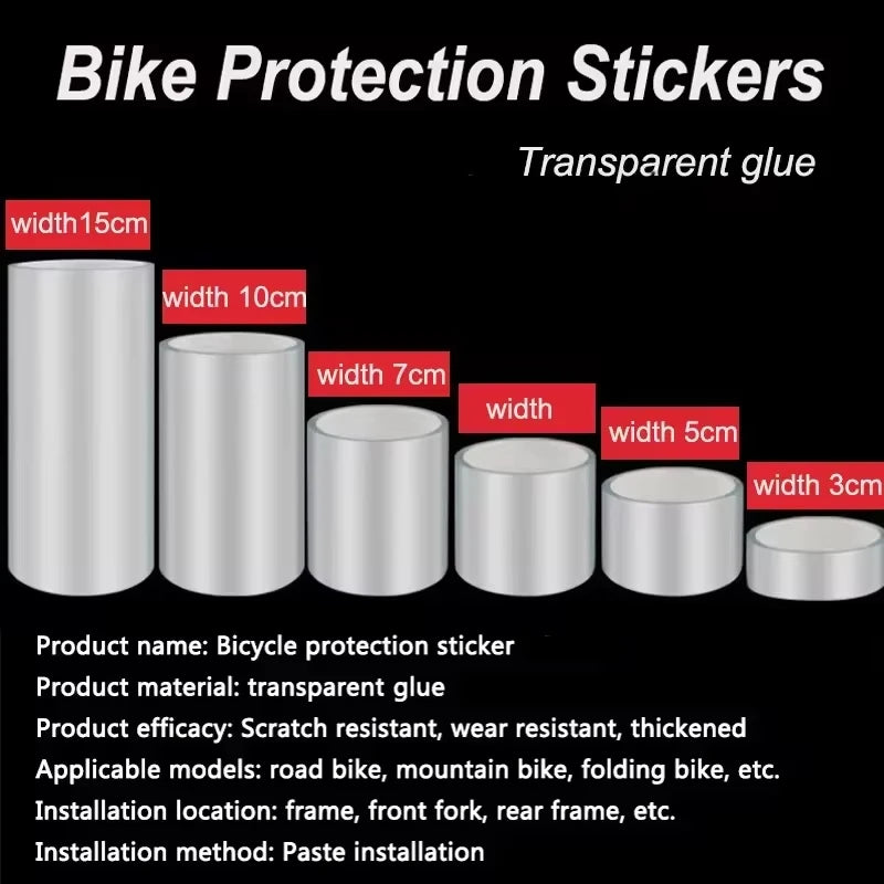 Nastro adesivo trasparente per bicicletta 3M 5M 10M Protezione telaio bici ciclismo - immagine 7
