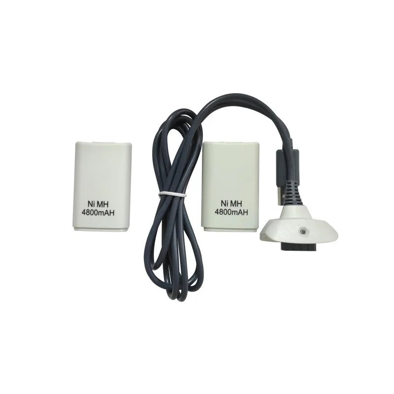 Batteria ricaricabile da 4800 mAh con 1 cavo di ricarica per batterie per gamepad Xbox 360 Batteria per controller wireless