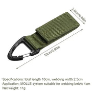 Clip Tattica MOLLE Porta Chiavi – Moschettone Nylon per Cintura e Zaino (1/2/3 Pezzi) Accessorio Outdoor EDC - Campeda