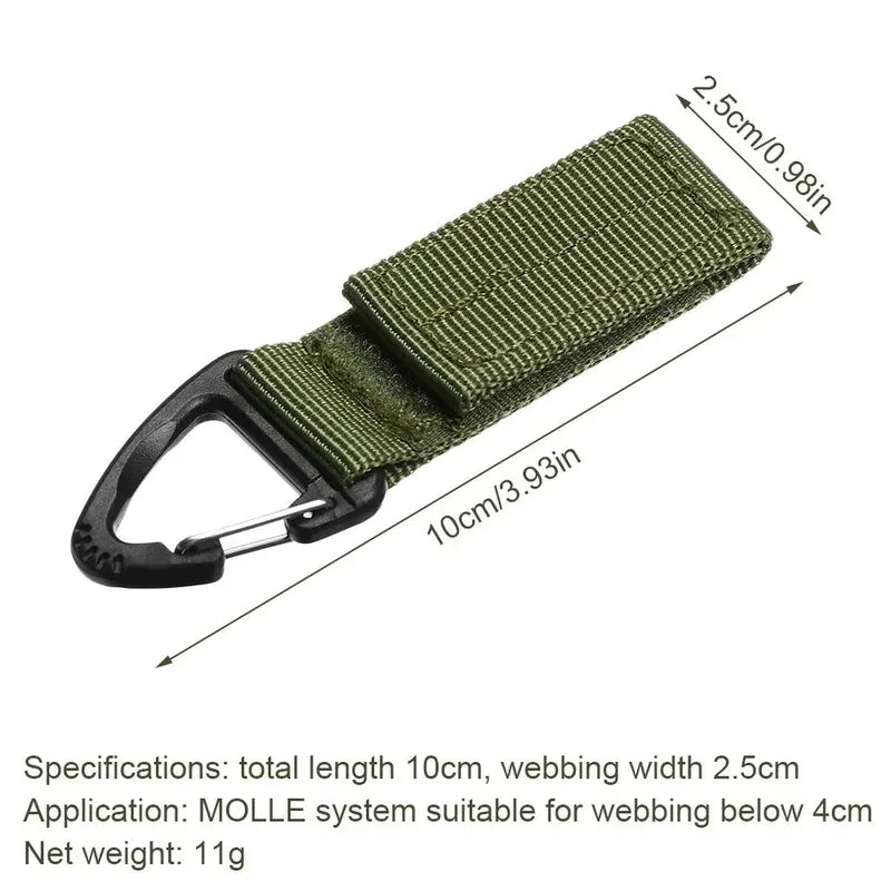 Clip Tattica MOLLE Porta Chiavi – Moschettone Nylon per Cintura e Zaino (1/2/3 Pezzi) Accessorio Outdoor EDC - Campeda