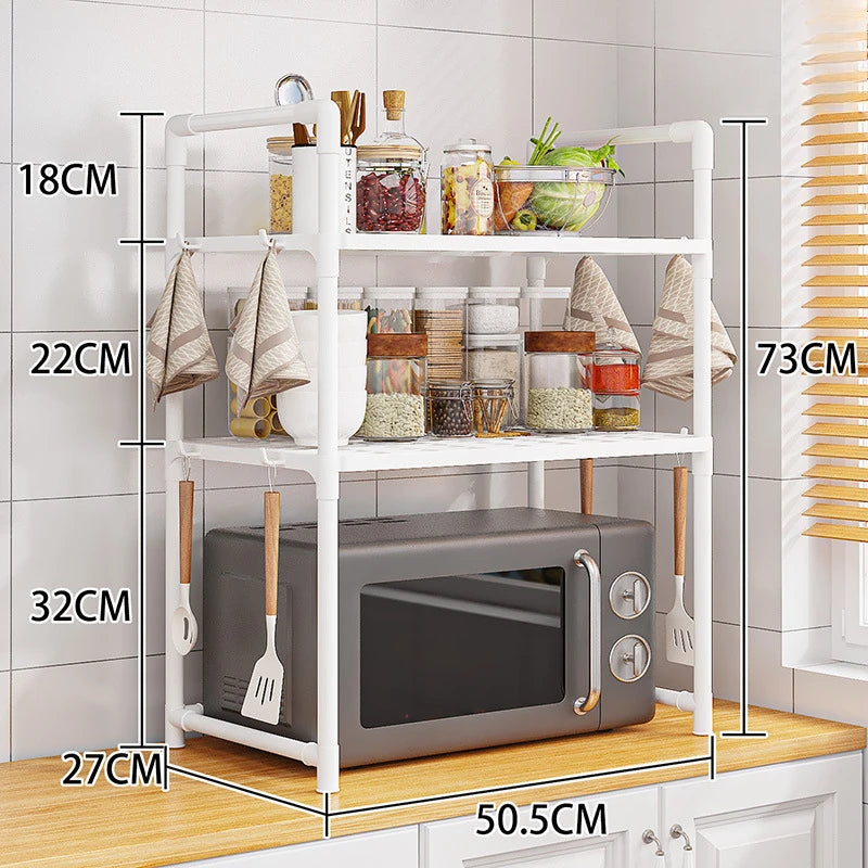 Scaffale da cucina Scaffale per microonde Scaffale organizer per condimenti Scaffale multistrato Semplice scaffale da appoggio per riordinare Accessori da cucina