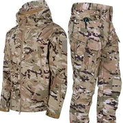 Set mimetico tattico da uomo impermeabile Soft Shell in pile tuta combattimento - immagine 11