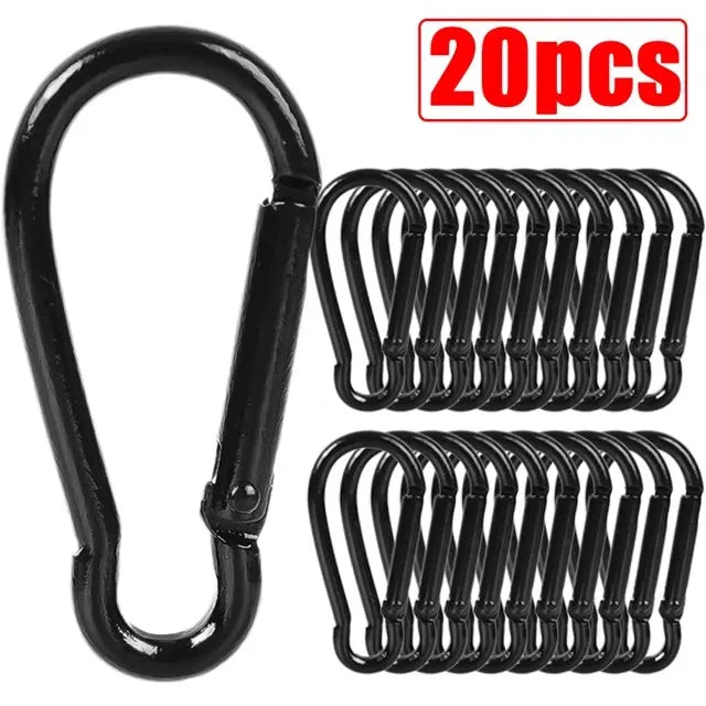 Mini Moschettoni Portachiavi in Alluminio – Set 10/50 Pezzi Clip D Shape per Chiavi, Campeggio e Outdoor