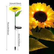 Lampada da giardino per esterni a LED solare girasole IP65 impermeabile percorso - immagine 2