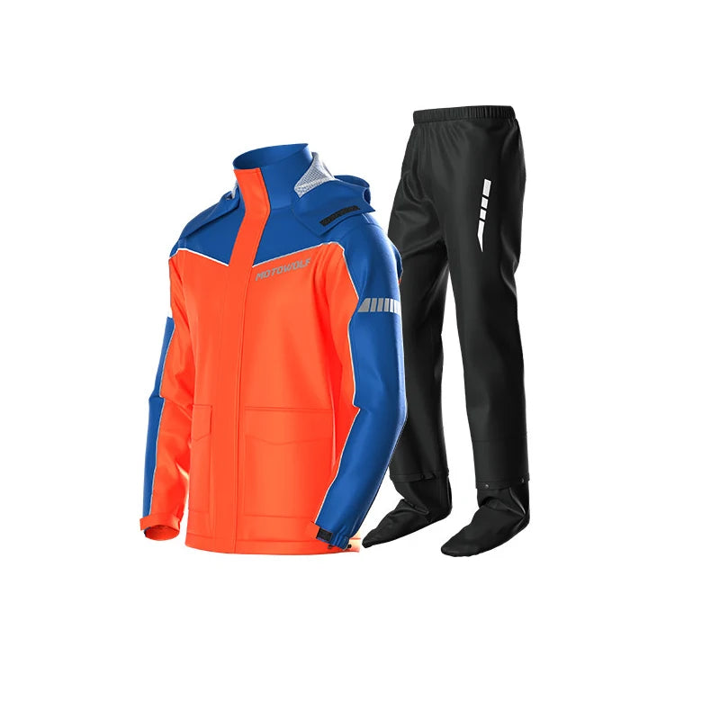 Tuta da pioggia per moto impermeabile divisa Giacca e pantaloni ciclismo Leggero - immagine 13