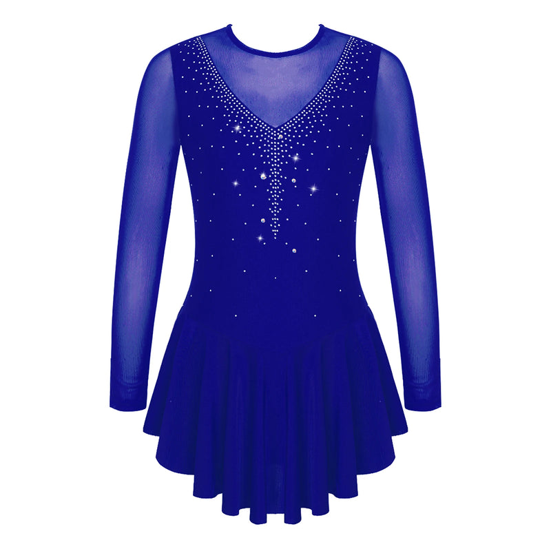 Ragazze Figura Pattinaggio su ghiaccio Vestito da balletto Palcoscenico Costume di - immagine 15
