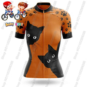 Maglia da ciclismo per bambini divertente cartone animato gatto Set estate manica - immagine 7
