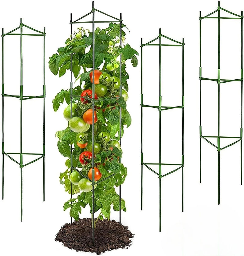 Gabbia per pomodori, fino a 51 pollici di pali per piante griglie per verdure assemblate per piante rampicanti da giardino fiori di verdure