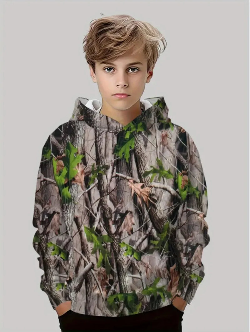 Felpe con cappuccio da caccia mimetiche Stampa foresta Abbigliamento ragazzo Sport - immagine 5