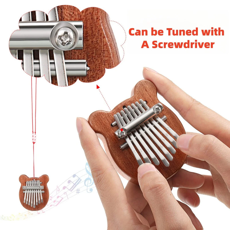 Mini Kalimba Miwayer – 8 Tasti in Legno Massello Il pianoforte da pollice compatto, perfetto per iniziare a suonare ovunque
