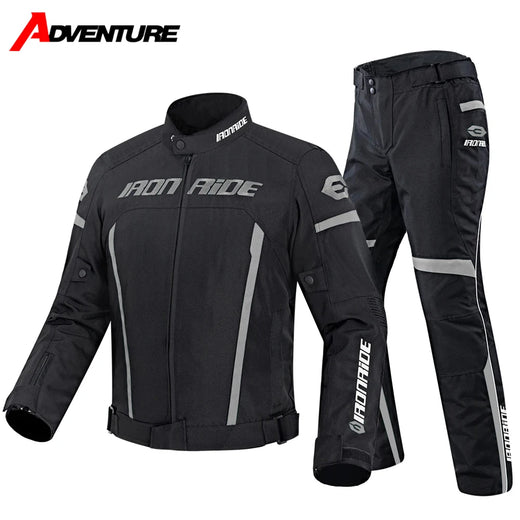 Giacca Moto Impermeabile 4 Stagioni con Protezioni – Giubbotto Motocross Antivento Anticaduta IRONRIDE (M-3XL)