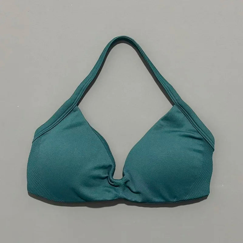 Reggiseno sportivo con spalline Intimo yoga Donna Palestra Top Corsa Esercizio senza - Pine - immagine 37