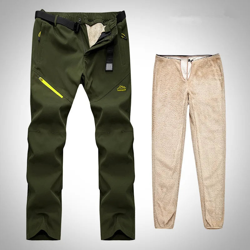 Pantaloni invernali spessi e caldi da esterno lunghi tattici impermeabili uomo - immagine 8