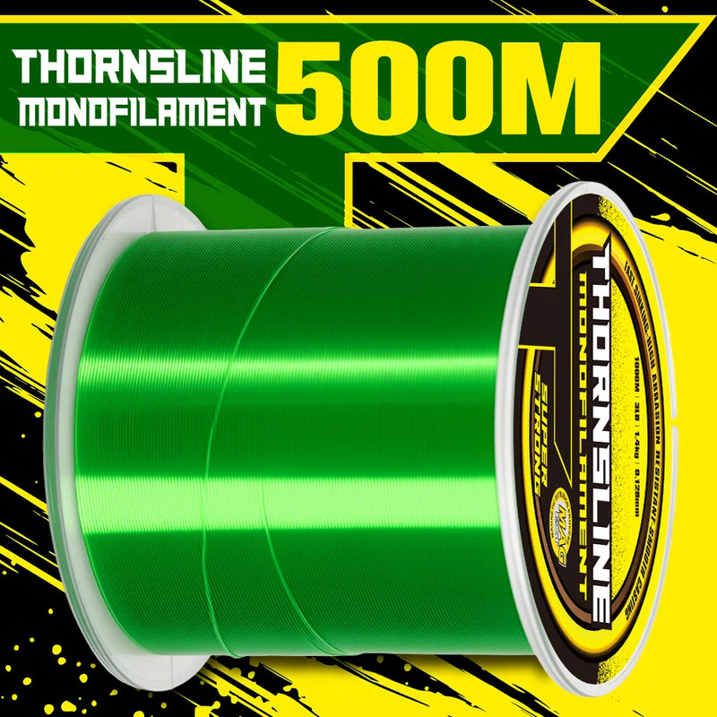 Thornsline 500M 1000M Lenza da pesca in nylon Monofilamento ad alta resistenza - 500m Green 0.128MM-2.2LB-1.4KG